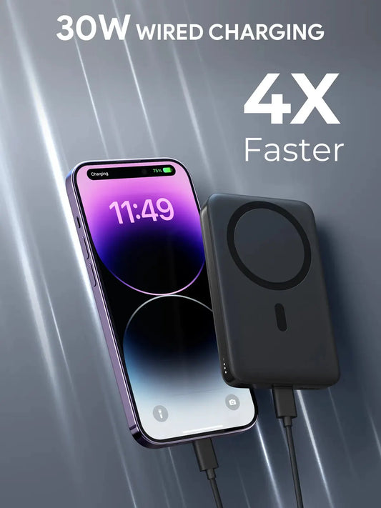 AUKEY 10000mAh Magnetic Wireless Power Bank with 30W USB-C & 15W Wireless Charging – PB-MS02 - Image 2