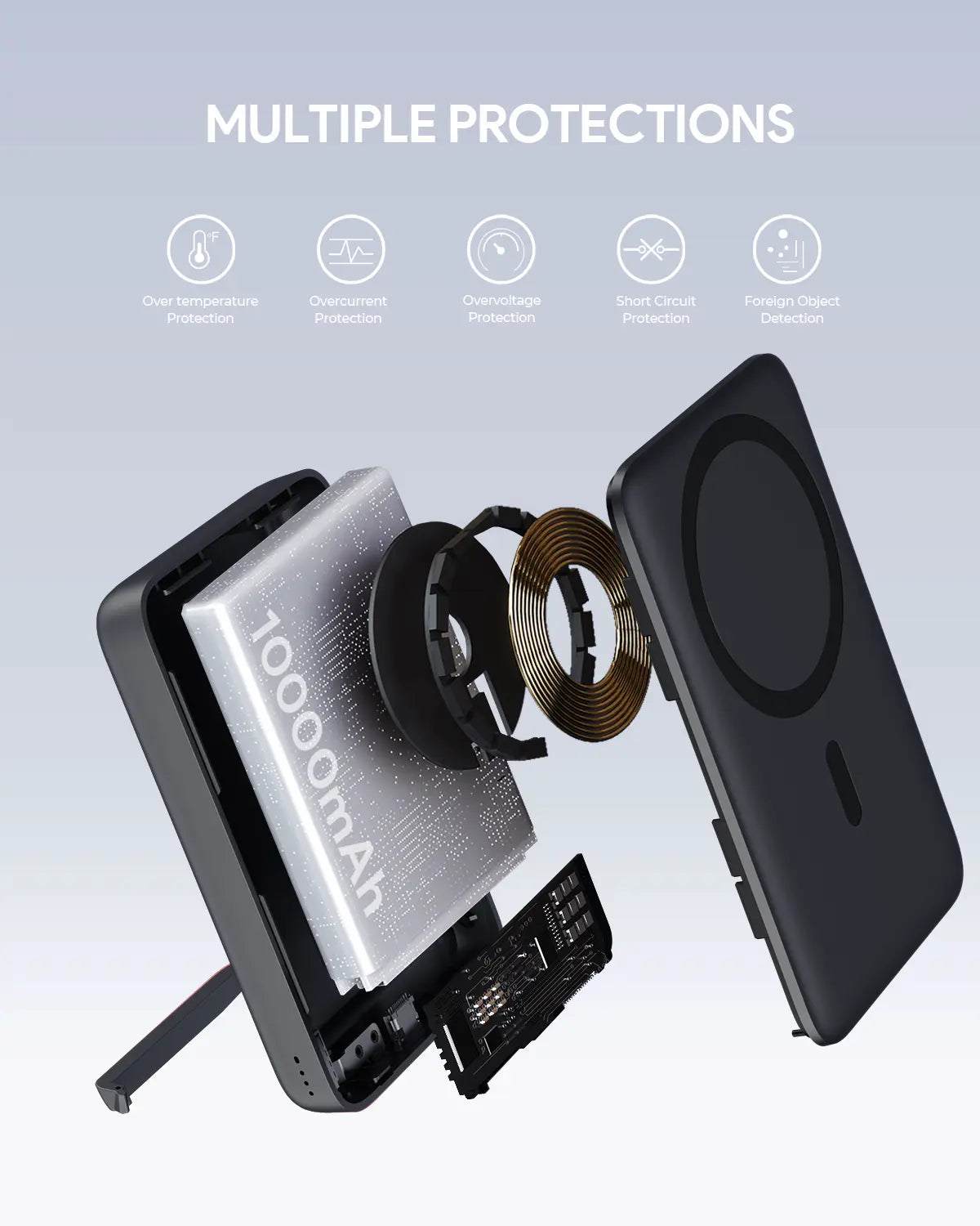 Aukey MagLinnk 10000mAh Magnetic Wireless Charging Power Bank (PB-MS02) - Image 4