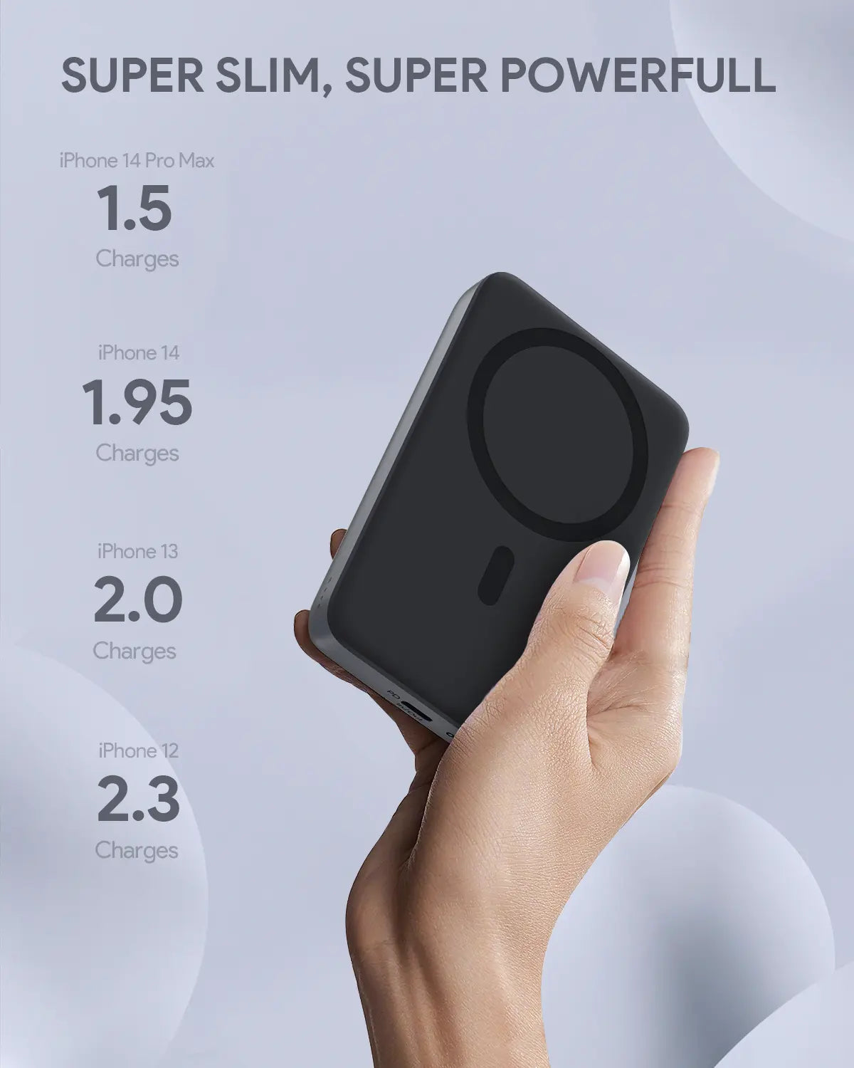 Aukey MagLinnk 10000mAh Magnetic Wireless Charging Power Bank (PB-MS02) - Image 9