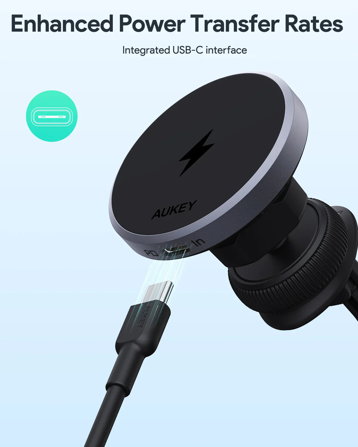 Aukey MagLink Dash Magnetic Fast Wireless Charging Phone Mount (HD-MC13) - Image 3
