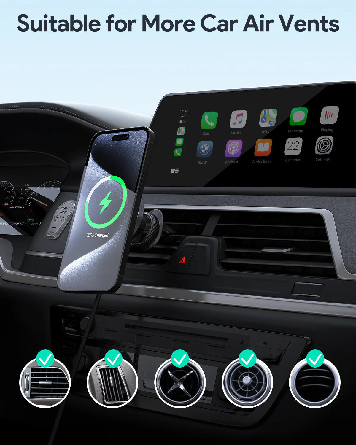 Aukey MagLink Dash Magnetic Fast Wireless Charging Phone Mount (HD-MC13) - Image 7
