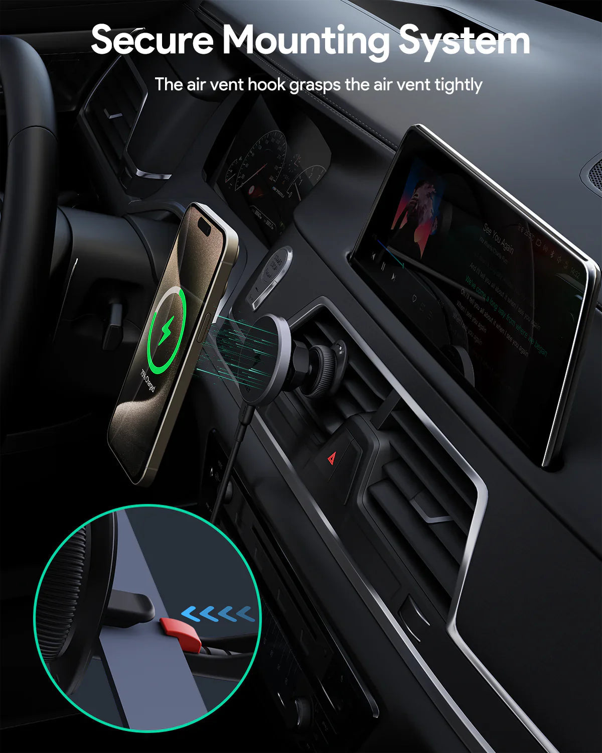 Aukey MagLink Dash Magnetic Fast Wireless Charging Phone Mount (HD-MC13) - Image 8