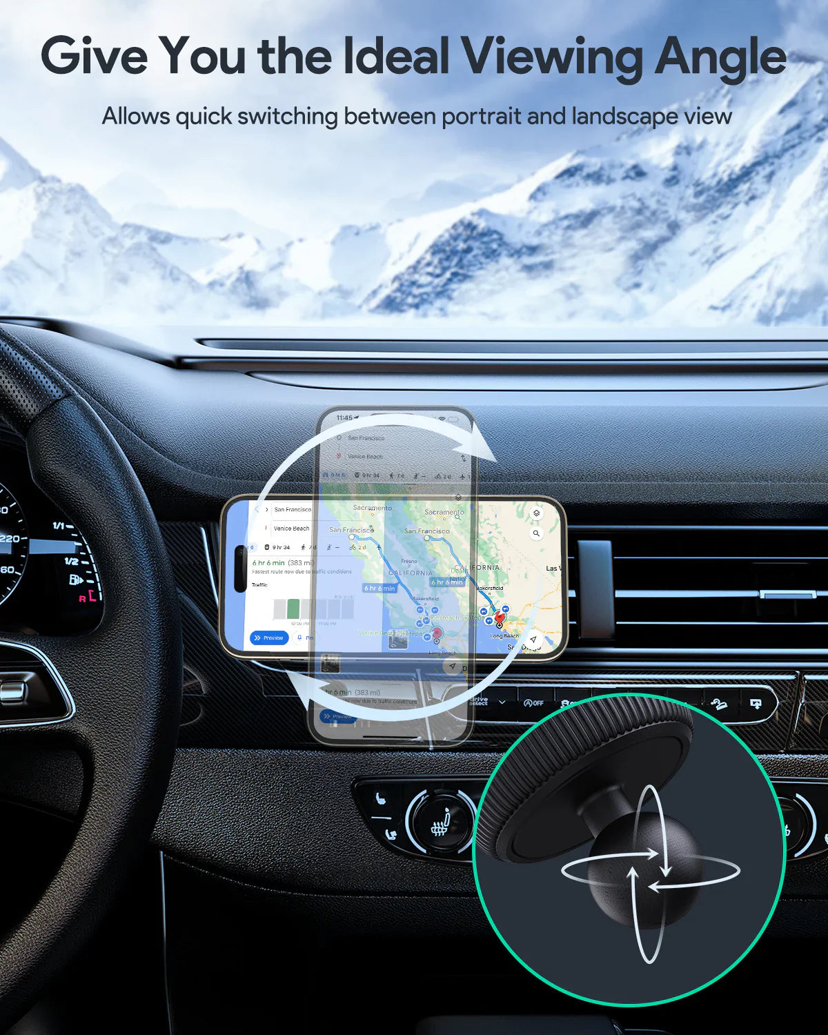 Aukey MagLink Dash Magnetic Fast Wireless Charging Phone Mount (HD-MC13) - Image 9