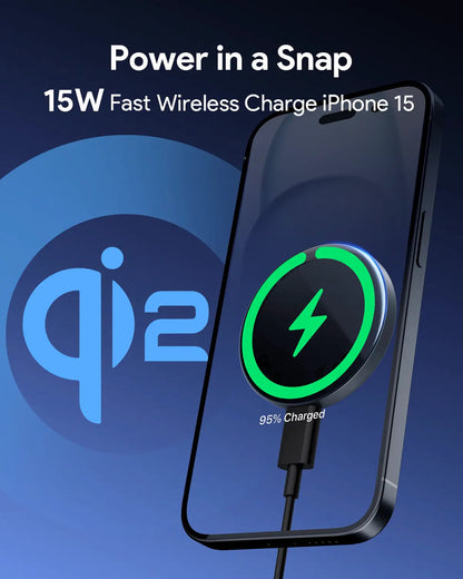 Aukey Magfusion Aura Qi2 Magnetic Fast Wireless Charger (LC-MC10) - Image 2