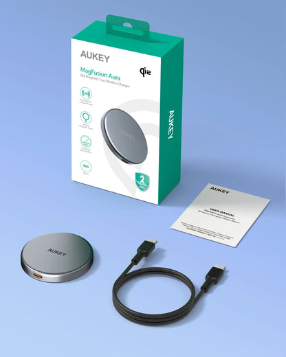 Aukey Magfusion Aura Qi2 Magnetic Fast Wireless Charger (LC-MC10) - Image 9