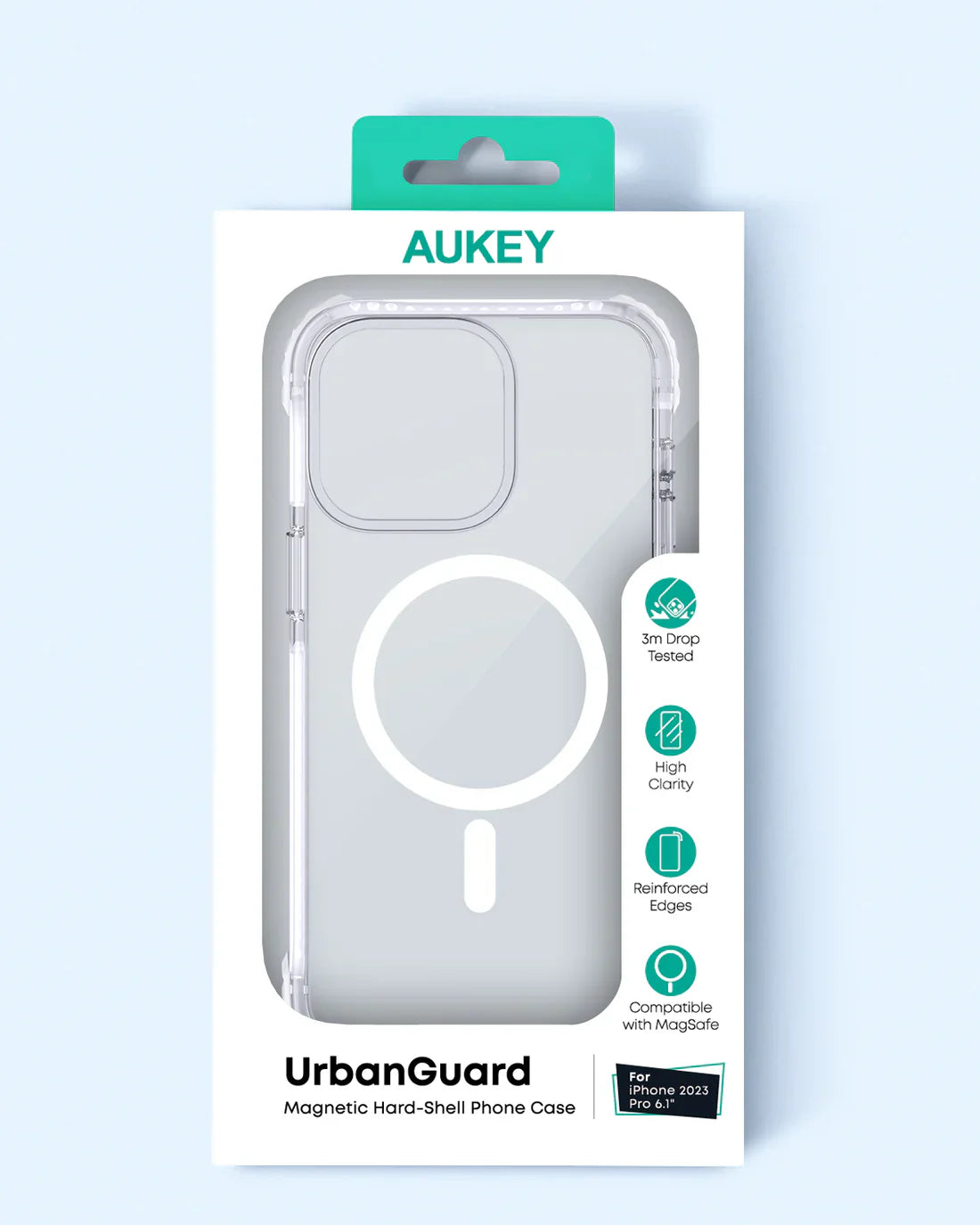 Aukey Urban Guard Magnetic Hard-Shell iPhone 15 Phone case - Transparent (TM11A) - Image 7