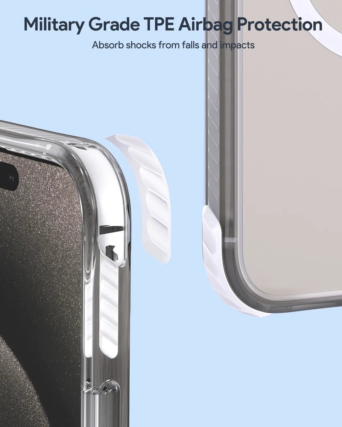 Aukey Urban Guard  Magnetic Hard-Shell iPhone 15 Pro Max Phone case - Transparent (TM11D) - Image 2