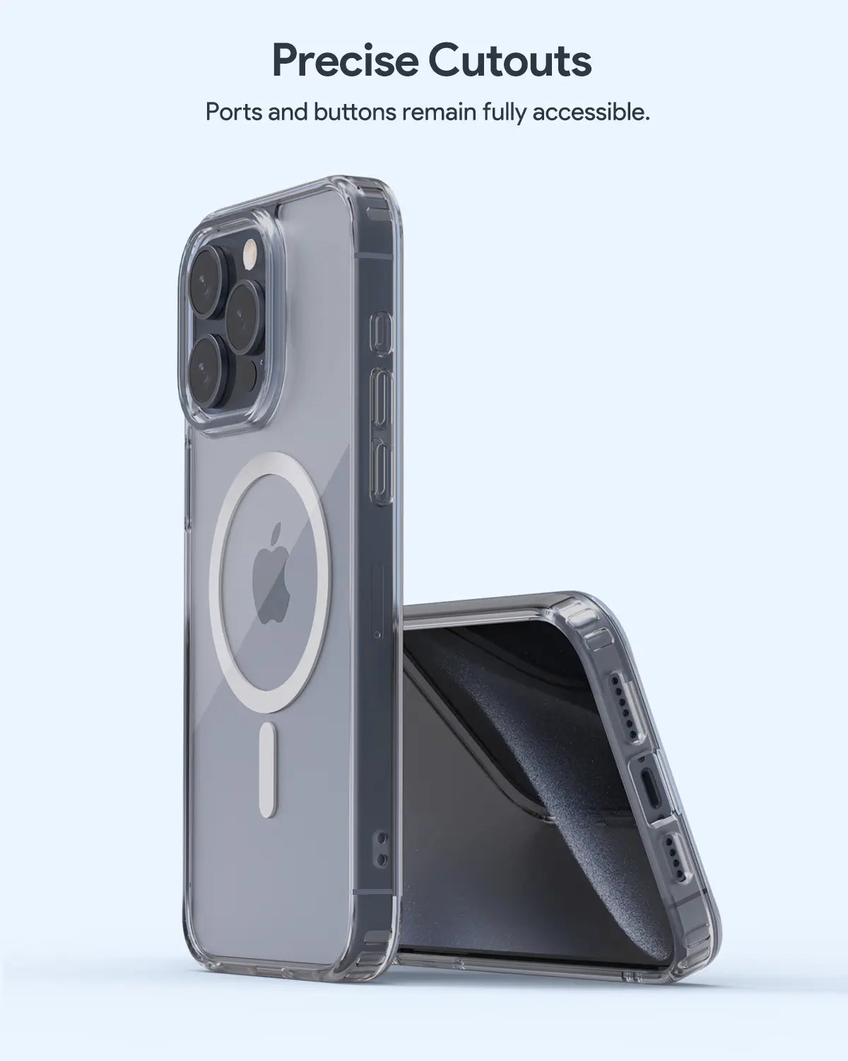 Aukey Clearview Magsafe iPhone 15 Pro Phone case - Transparent (TM10C) - Image 3