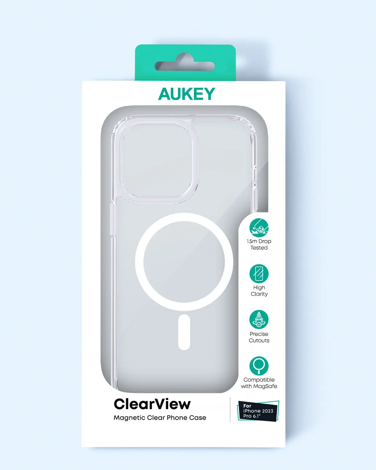 Aukey Clearview Magsafe iPhone 15 Pro Phone case - Transparent (TM10C) - Image 6