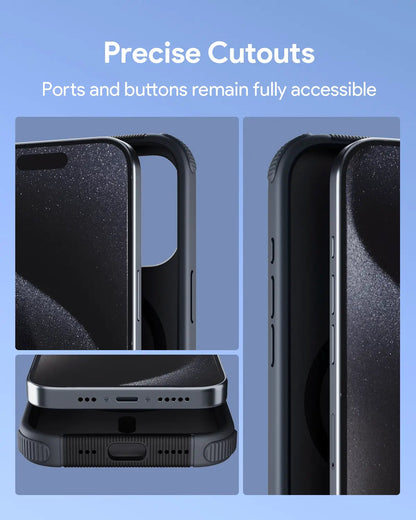 Aukey Urban Guard Elite Magnetic Hard-Shell iPhone 15 Pro Phone Case - Dark Gray (UG10C) - Image 6