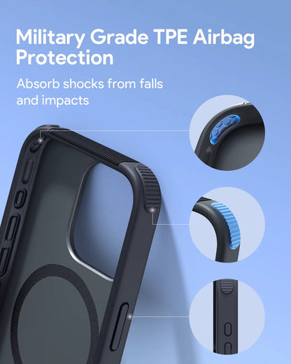 Aukey Urban Guard Elite Magnetic Hard-Shell iPhone 15 Pro Phone Case - Dark Gray (UG10C) - Image 7