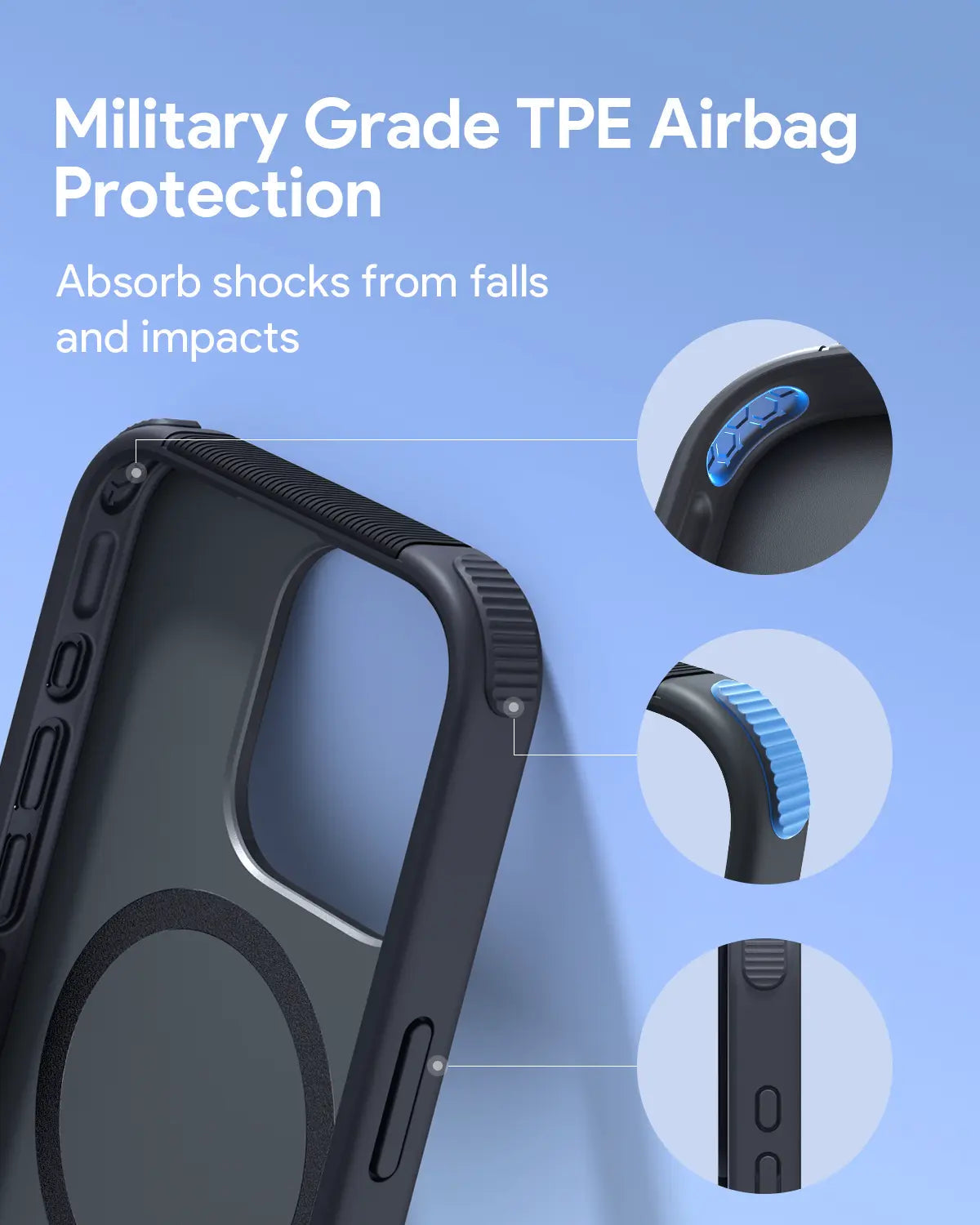 Aukey Urban Guard Elite Magnetic Hard-Shell iPhone 15 Pro Max Phone Case - Dark Gray (UG10D) - Image 7
