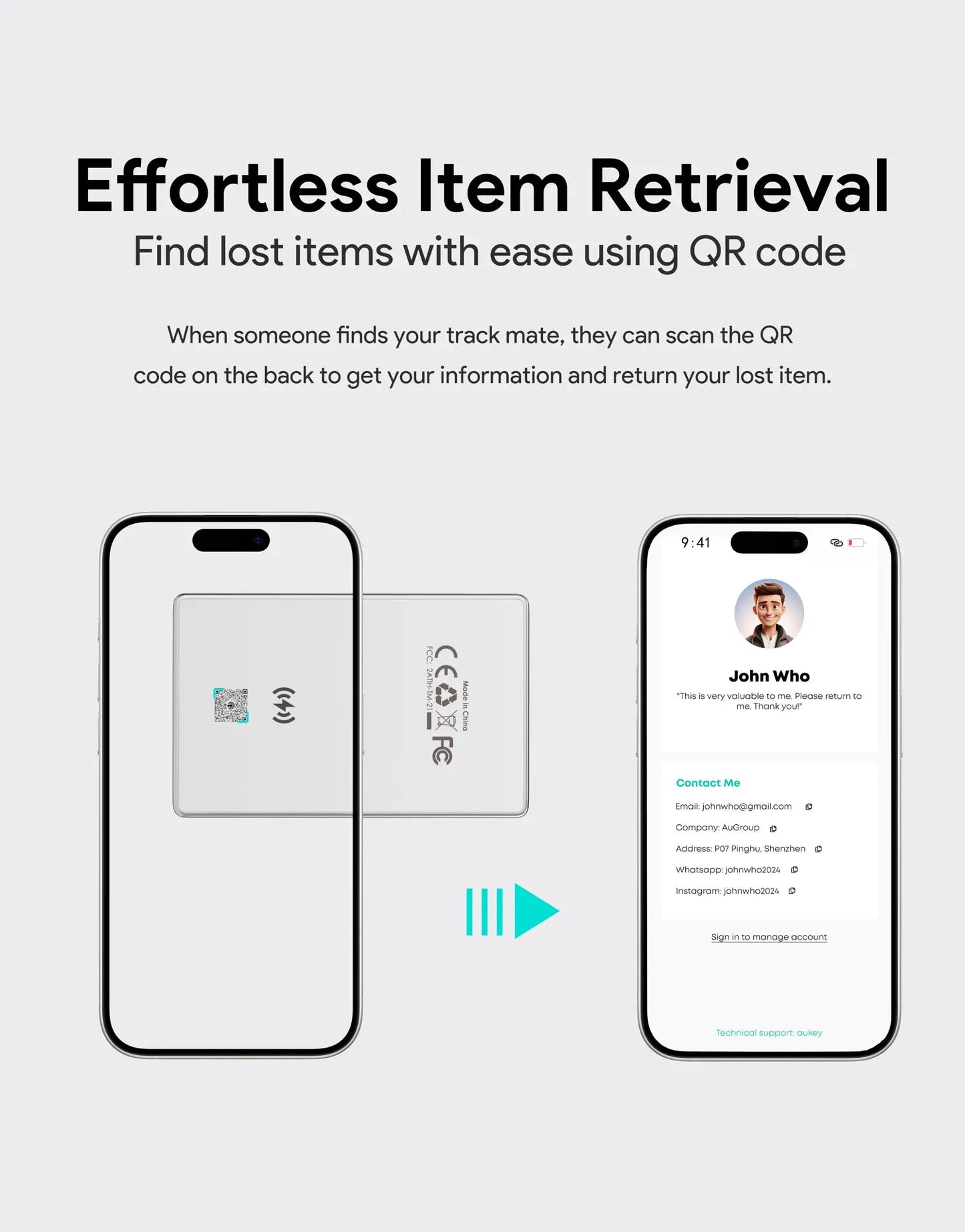 Aukey Track Mate 3 Smart Bluetooth Tracker (TM-21) - Image 7