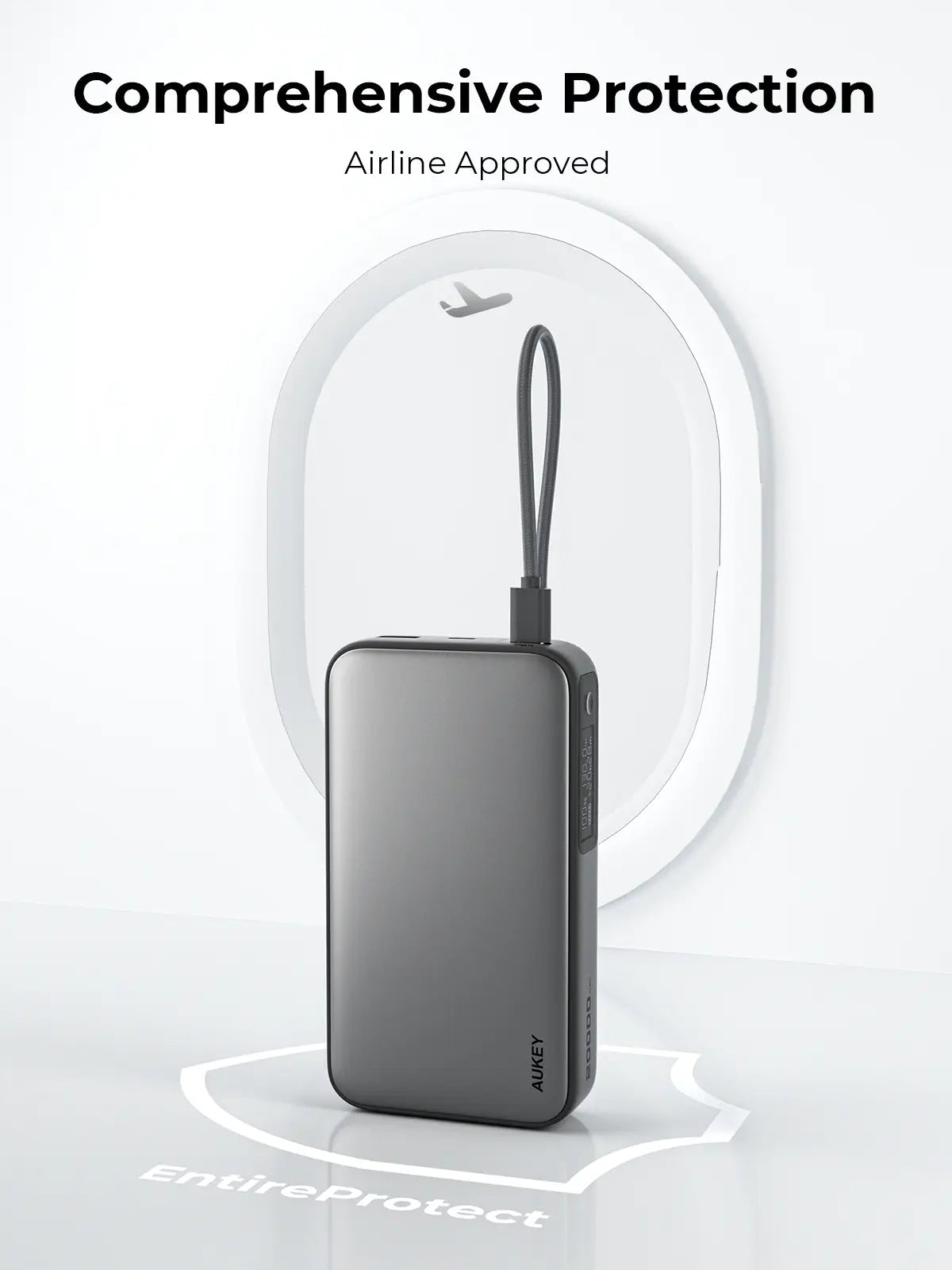 Aukey Spark Sling 20000 Compact Fast Charging Power Bank with Built-in USB-C Cable (PB-Y48) - Image 7