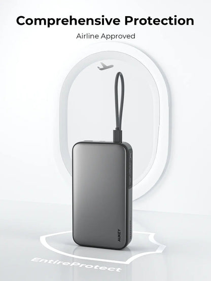 Aukey Spark Sling 20000 Compact Fast Charging Power Bank with Built-in USB-C Cable (PB-Y48) - Image 7