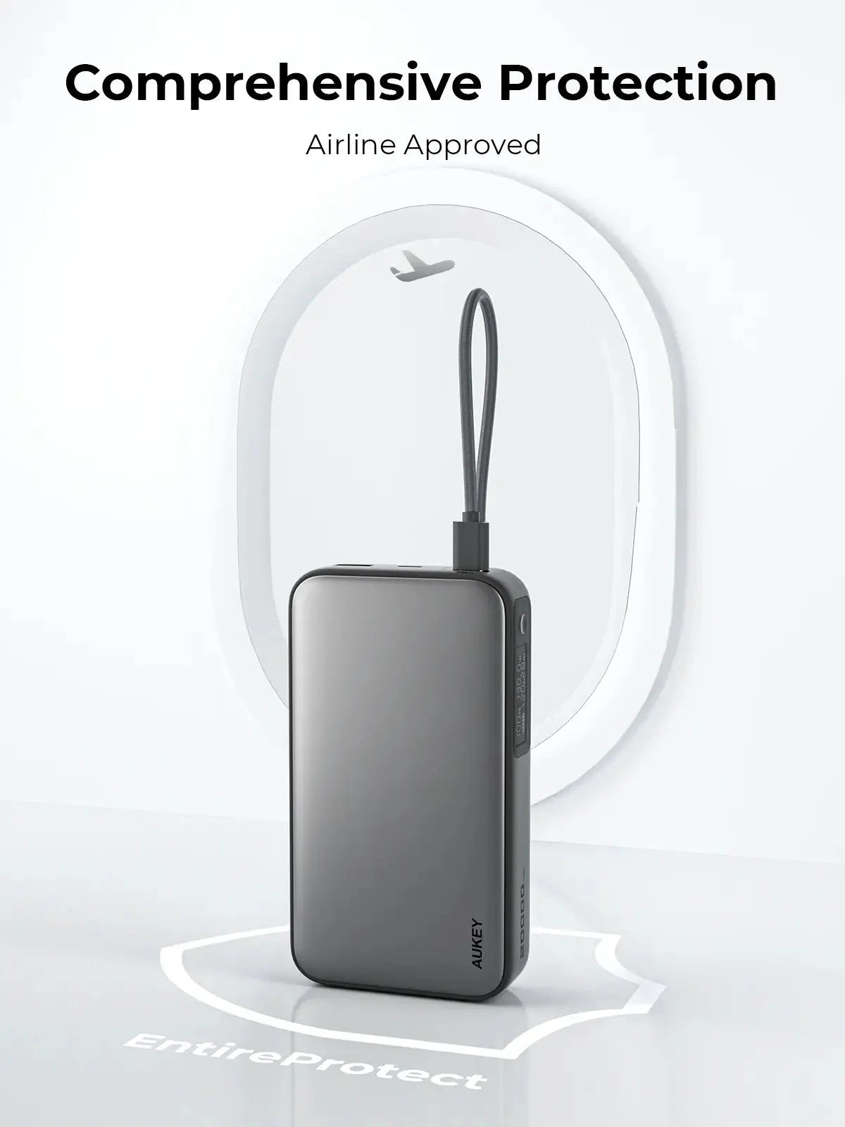 AUKEY Spark Sling 20000mAh 130W Power Bank with Built-in USB-C Cable & Digital Display – PB-Y48 - Image 7