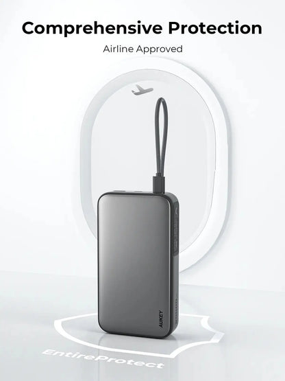 AUKEY Spark Sling 20000mAh 130W Power Bank with Built-in USB-C Cable & Digital Display – PB-Y48 - Image 7