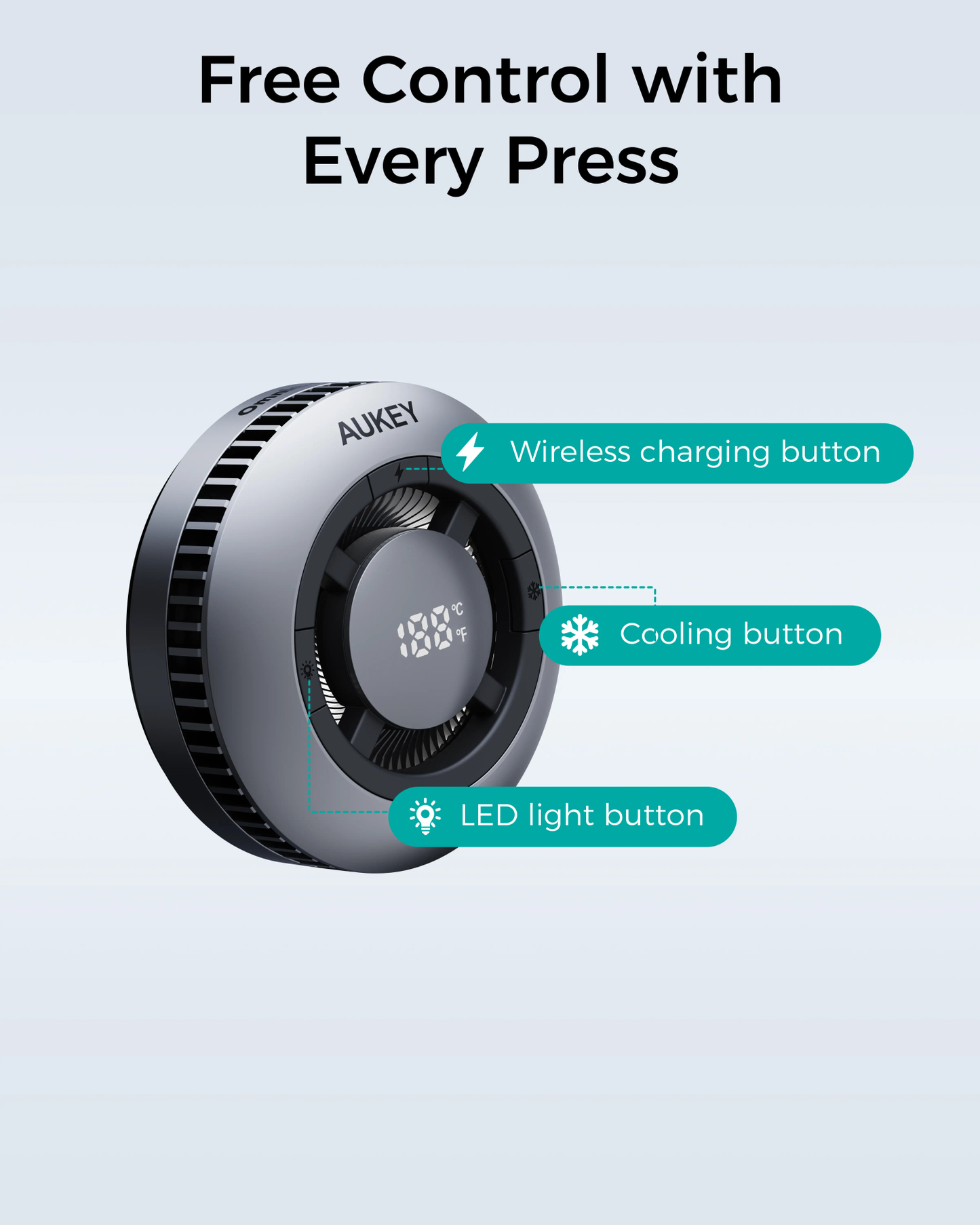 Aukey Magfusion GameFrost Magnetic Wireless Charger with Active Cooling (LC-G10) - Image 4