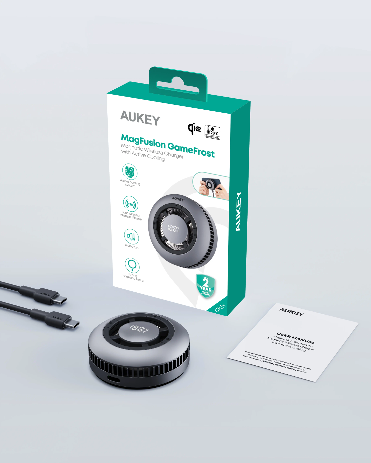 Aukey Magfusion GameFrost Magnetic Wireless Charger with Active Cooling (LC-G10) - Image 8
