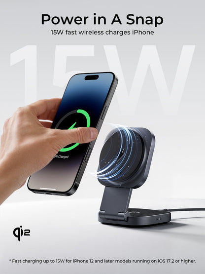 Aukey MagFusion L Qi2 Foldable 2 In 1 Magnetic Wireless Charger (LC-MC211) - Image 5