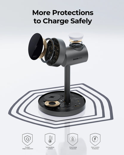 Aukey MagFusion 3-in-1 Qi2 Magnetic Fast Wireless Charging Station (LC-MC311) - Image 3