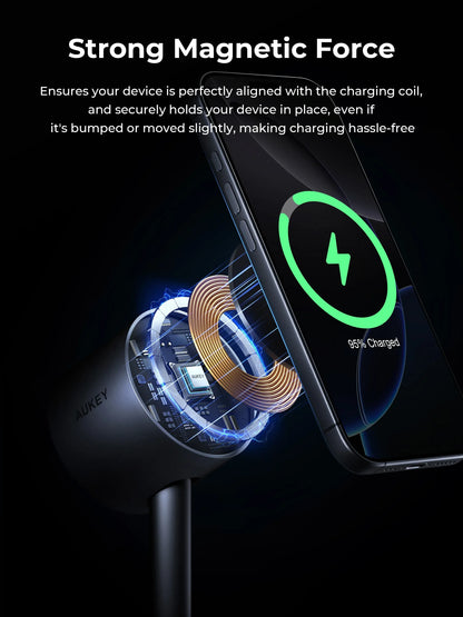 AUKEY MagFusion 2X Qi2.2 25W 2-in-1 Dual Magnetic Wireless Charging Station for iPhone, Samsung & Google Pixel – LC-MC213 - Image 7