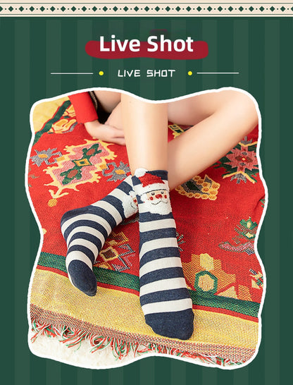 Christmas gift  Christmas Socks Combed Cotton 4 Pair Medium Socks Gift Box - Image 6