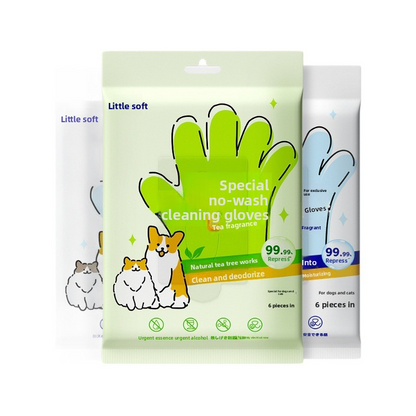 pet products -free cleaning gloves for dog bathing and deodorizing, cat dry cleaning wet wipes supplies, two packs. - Image 4