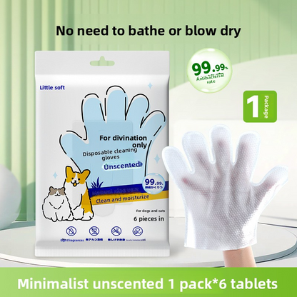pet products -free cleaning gloves for dog bathing and deodorizing, cat dry cleaning wet wipes supplies, two packs. - Image 6