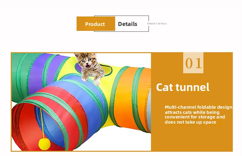 pet products Super Set (21 Pcs) - Cat Tunnel, Teaser, Mice, Jingle Balls, & Pom Poms. (Note: accessory colors are shipped randomly). - Image 6