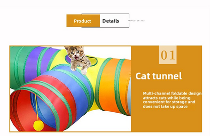 pet products Super Set (21 Pcs) - Cat Tunnel, Teaser, Mice, Jingle Balls, & Pom Poms. (Note: accessory colors are shipped randomly). - Image 6