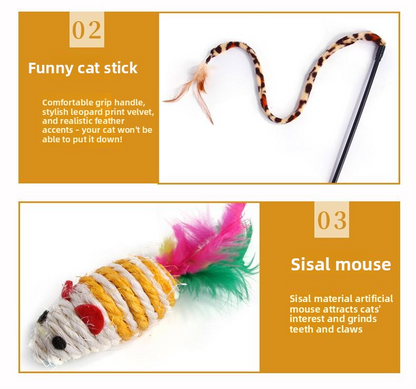 pet products Super Set (21 Pcs) - Cat Tunnel, Teaser, Mice, Jingle Balls, & Pom Poms. (Note: accessory colors are shipped randomly). - Image 7