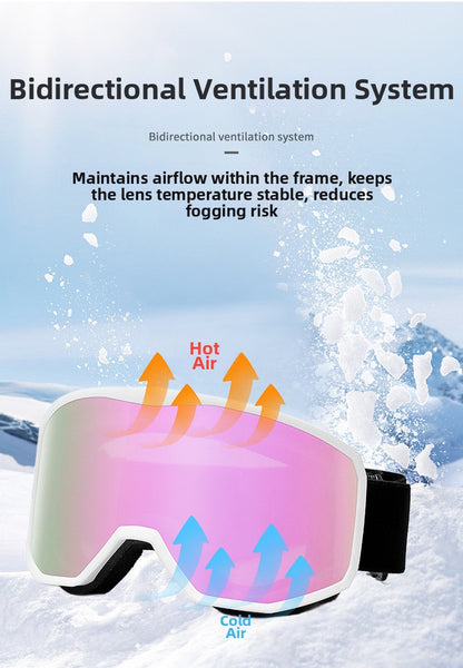 Outdoor sports products ,Winter skiing anti UV card myopia cylindrical double-layer anti fog skiing goggles - Image 4
