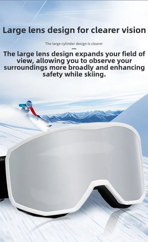 Outdoor sports products ,Winter skiing anti UV card myopia cylindrical double-layer anti fog skiing goggles - Image 7