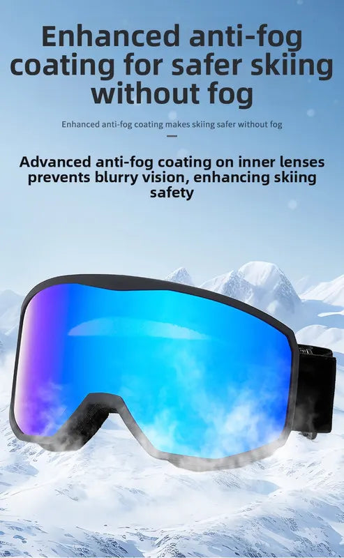 Outdoor sports products ,Winter skiing anti UV card myopia cylindrical double-layer anti fog skiing goggles - Image 8