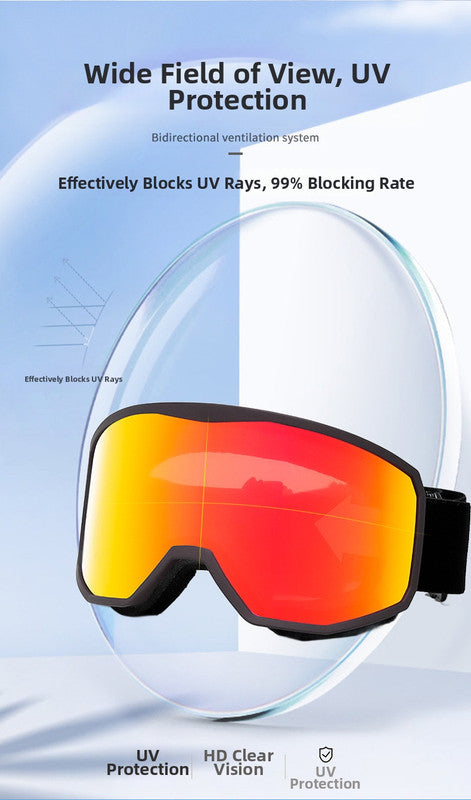 Outdoor sports products ,Winter skiing anti UV card myopia cylindrical double-layer anti fog skiing goggles - Image 5