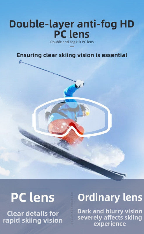Outdoor sports products ,Winter skiing anti UV card myopia cylindrical double-layer anti fog skiing goggles - Image 6