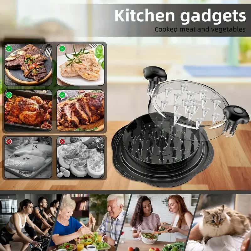 Multi-functional chicken breast shredder; minced meat separator; meat grinder; baby food tool with transparent lid; chicken shredding device - Image 3