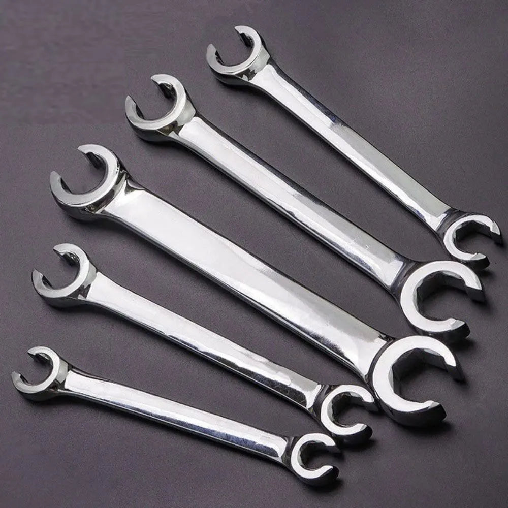 5Pcs Flare Nut Wrench Set Offset End Spanner Metric 6 8 9 10 11 12 13 14 15 17MM
