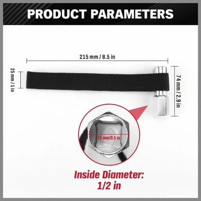1/2" Adjustable Oil Filter Strap Wrench Threaded Oil Filter Removal Tool Nylon - Image 2