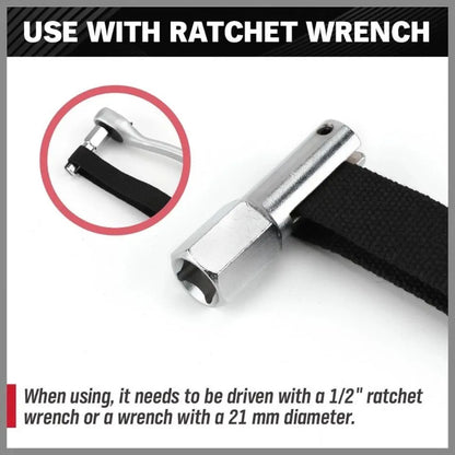 1/2" Adjustable Oil Filter Strap Wrench Threaded Oil Filter Removal Tool Nylon - Image 4
