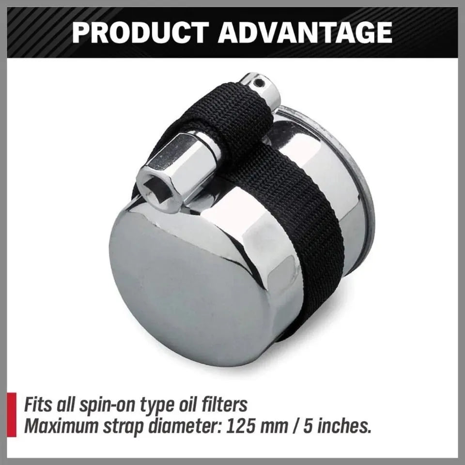 1/2" Adjustable Oil Filter Strap Wrench Threaded Oil Filter Removal Tool Nylon - Image 6