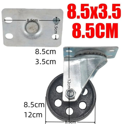 4x 2.8'' 70mm Heavy Duty Steel Castor Wheels Swivel Steel Caster Wheels 2000 Kg 8.5*3.5CM