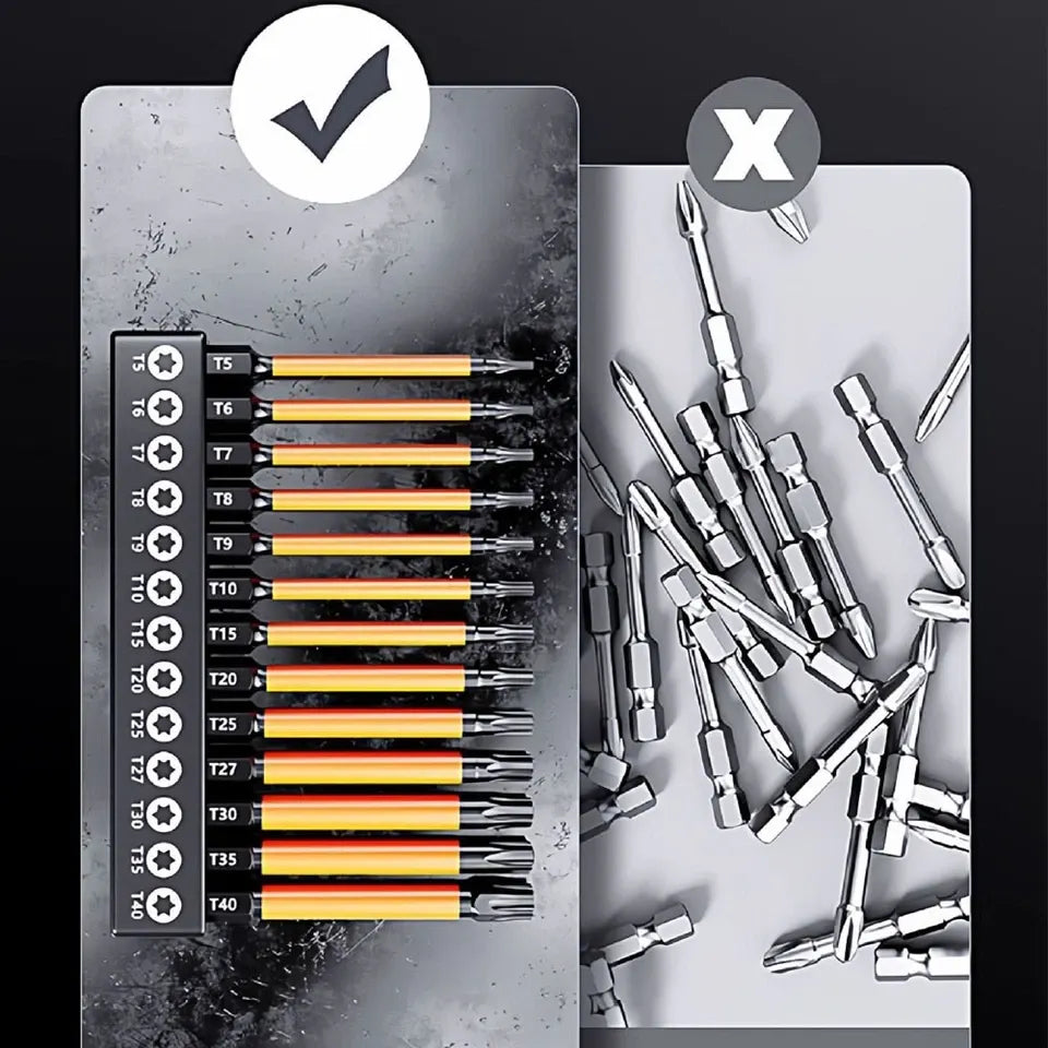 13Pc Magnetic Torx Screwdriver Bit Set 100mm Long Torque Sleeve T5-T40 - Image 5