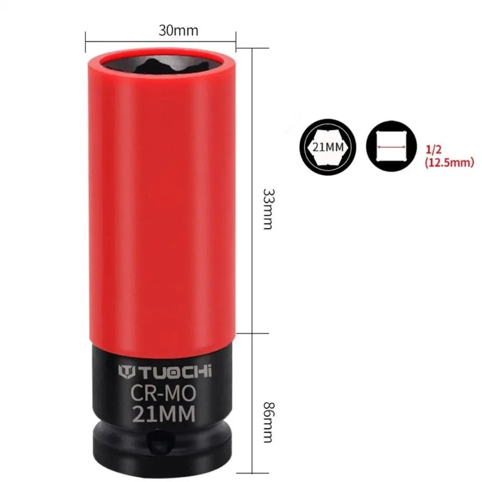 17/21MM Flower Profile Wheel Lug Deep Socket Mercedes-Benz Convex Head Remover - Image 3