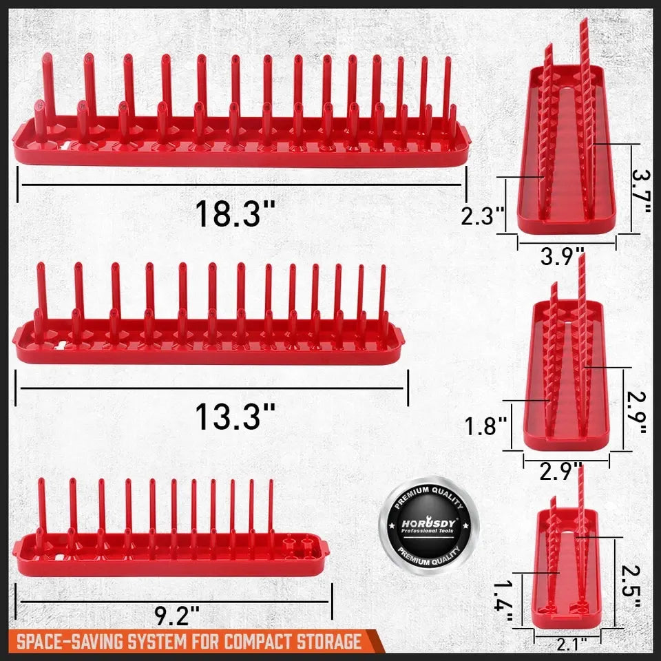 6Pcs Metric SAE Socket Tray Rack Holder Shelf Garage Organizer 1/4"/3/8"/1/2" - Image 5