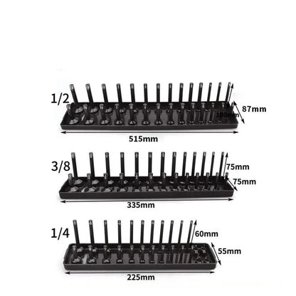 6Pcs Metric SAE Socket Tray Rack Holder Shelf Garage Organizer 1/4"/3/8"/1/2" - Image 7