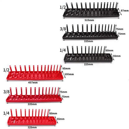6Pcs Metric SAE Socket Tray Rack Holder Shelf Garage Organizer 1/4"/3/8"/1/2" - Image 8