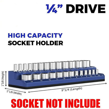 1PC 1/4" Blue Metric Magnetic Socket Organizer Storage Holder Trays Single size