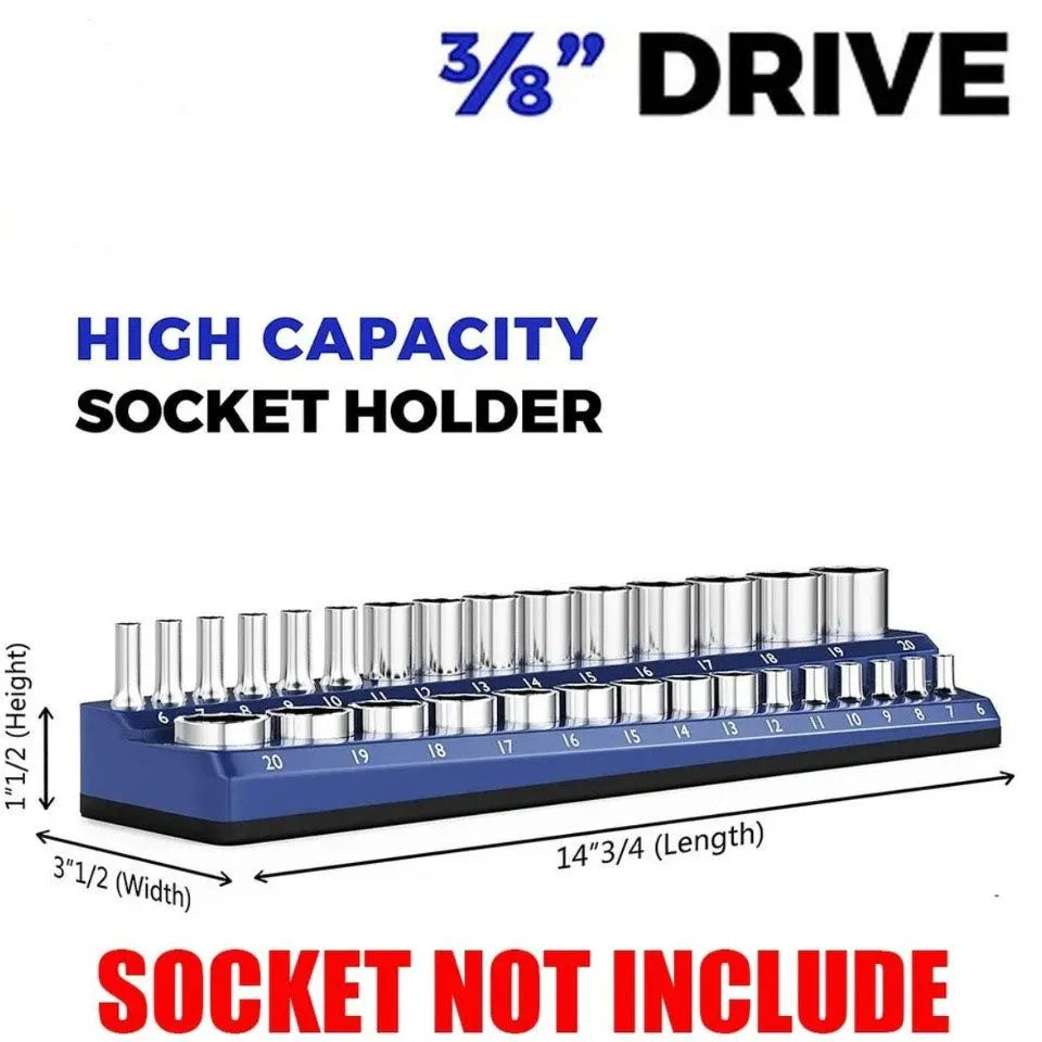 1PC 3/8" Blue Metric Magnetic Socket Organizer Storage Holder Trays Single size
